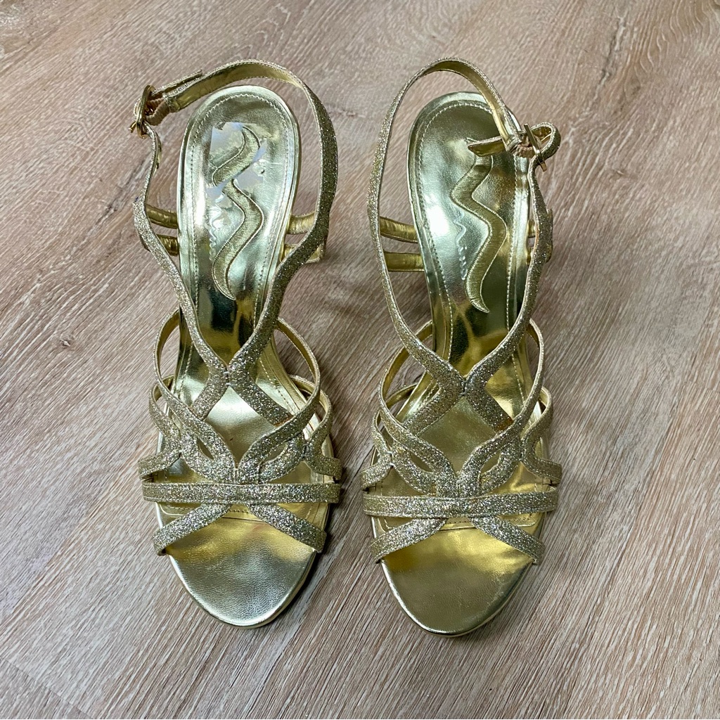 Nina Nina Gold Glitter Heels 8 Nina Nina Gold Glitter Heels 8